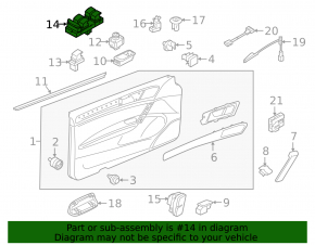 Front left window lift control VW Tiguan 18-24 black, broken button