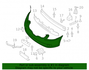 Bare front bumper for Nissan Altima 10-12 sedan