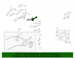 Subaru Outback 10-14 rear left door stop