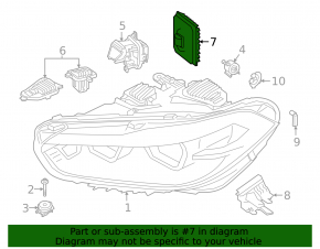 Right headlight control unit for BMW X1 F48 20-22 LED
