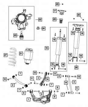 Air spring rear left Jeep Grand Cherokee WK2 11-15