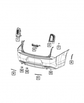 Left rear bumper reflector for Chrysler 300 15-23 rest.