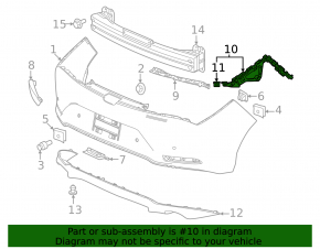 Left rear bumper mount for Acura Integra 23-25