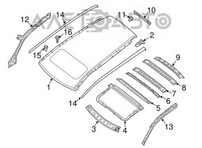 Roof lining left Infiniti JX35 QX60 13-14 without panorama