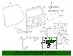 Trunk lid trim for Toyota Rav4 06-08