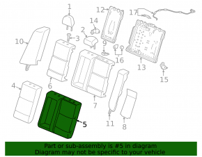 Rear Seats 2nd Row Acura TLX 15-