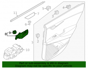 Kia Niro 23-26 chrome front right inner door handle
