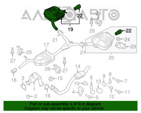 Muffler rear part barrel right Audi Q5 8R 13-16 hybrid
