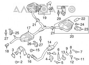 Muffler rear part barrel right Audi Q5 8R 13-16 hybrid