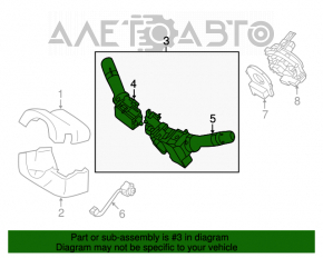 Hyundai Azera 12-17 steering column switch for fog lights