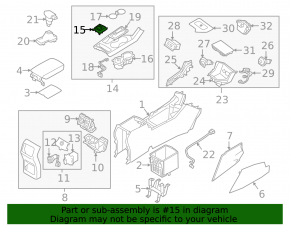 Kia Sportage 20-22 black center console button block, FWD with parking button for parking sensors and Auto Hold