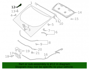 Right hood hinge Mazda CX-30 20- OEM