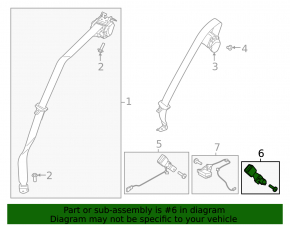 Lincoln Corsair 20-26 Black Left Rear Seat Belt Latch