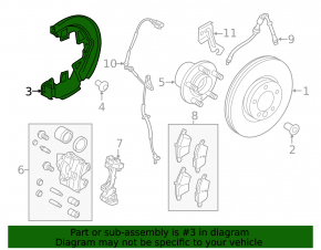 Front left brake disc cover for Land Rover Range Rover Evoque 12-18