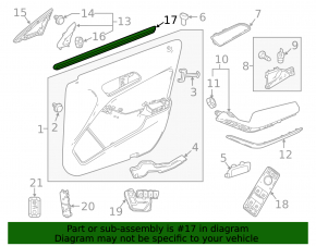 Door glass seal front left Mercedes GLA 15-20 internal