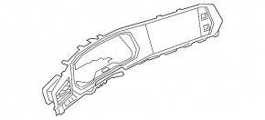 VW Jetta 25-25 black instrument panel trim with deflector
