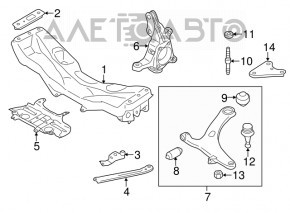 Lower control arm, front left, Subaru Crosstrek 13-17