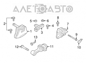 Engine mount right Hyundai Elantra AD 17-20 2.0 automatic transmission