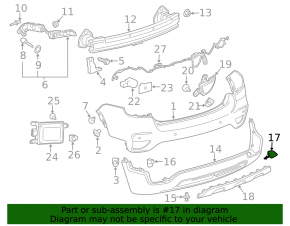 Plug tow hook rear bumper Chevrolet Trax 17-22 structure