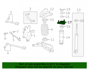 Rear left shock absorber support for Lexus IS 14-24