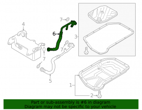 Automatic transmission cooling pipe outlet Audi A6 C7 15-18 AWD