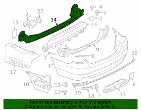 Rear Bumper Reinforcement BMW 5 F10 11-16