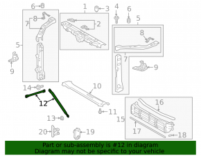 TV strut left Toyota Camry v70 18-24
