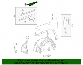 Left windshield wiper seal for Toyota Tundra 22-26