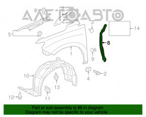 Right door-wing seal for Lexus RX350 RX450h 10-15