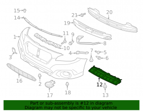 Subaru Outback 15-19 front bumper guard is dented, cracks