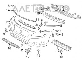 Subaru Outback 15-19 front bumper guard is dented, cracks