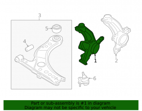 Front left trunnion VW Jetta 11-16 USA with horns