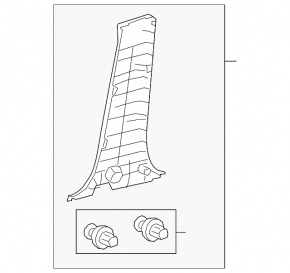 Center pillar trim lower left Toyota Venza 21- black