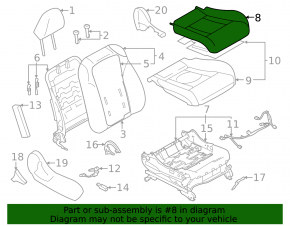 Subaru Outback 20-23 passenger seat with airbag, cloth black