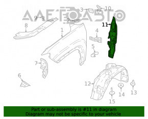 The right door-wing seal of the Jeep Compass 17-26 is torn