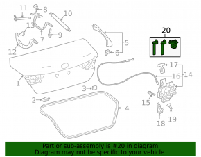 Toyota Camry V70 18-24 trunk lid cylinder