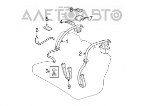 Rear left seat belt, gray, Toyota Camry v40