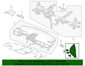 Honda Civic XI FE/FL 22-26 black left side front panel trim
