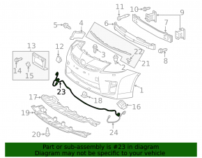 Wiring front bumper Toyota Prius 30 12-15 rest, without parking sensors and fog lights
