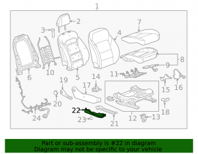 Right passenger seat rail trim for Chevrolet Equinox 18-24, black