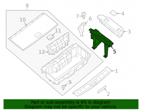Trunk floor bracket left Nissan Pathfinder 13-20