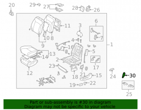 Toyota Highlander 08-13 Passenger Seat Backrest Adjustment Motor