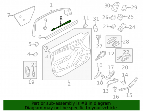 Door trim panel (cards) front right Audi A4 B8 13-16 rest, wood grain