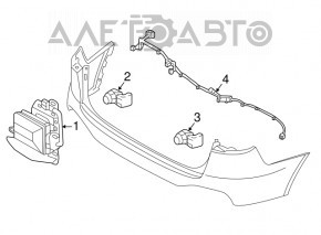 Rear bumper parking sensor external Kia Sorento 16-18