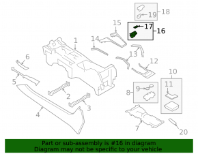 Front center console pocket for Porsche Cayenne 19-23, black