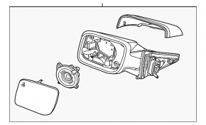 Side mirror left Ford Explorer 16-19 rest, 3 pins, structure