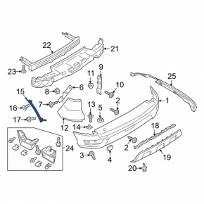 Rear left wing seal Ford Ecosport 18-22