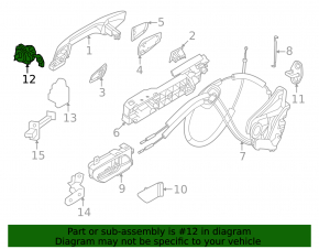Front left door lock cylinder Nissan Murano 25-26