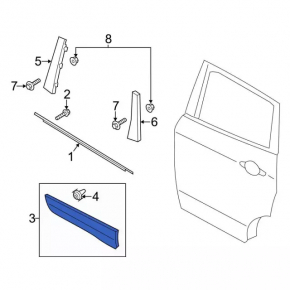 Ford Escape MK3 13-19 Lower Rear Right Door Trim (Structure)