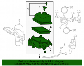 Lexus RX350 16-22 air filter housing without flow meter